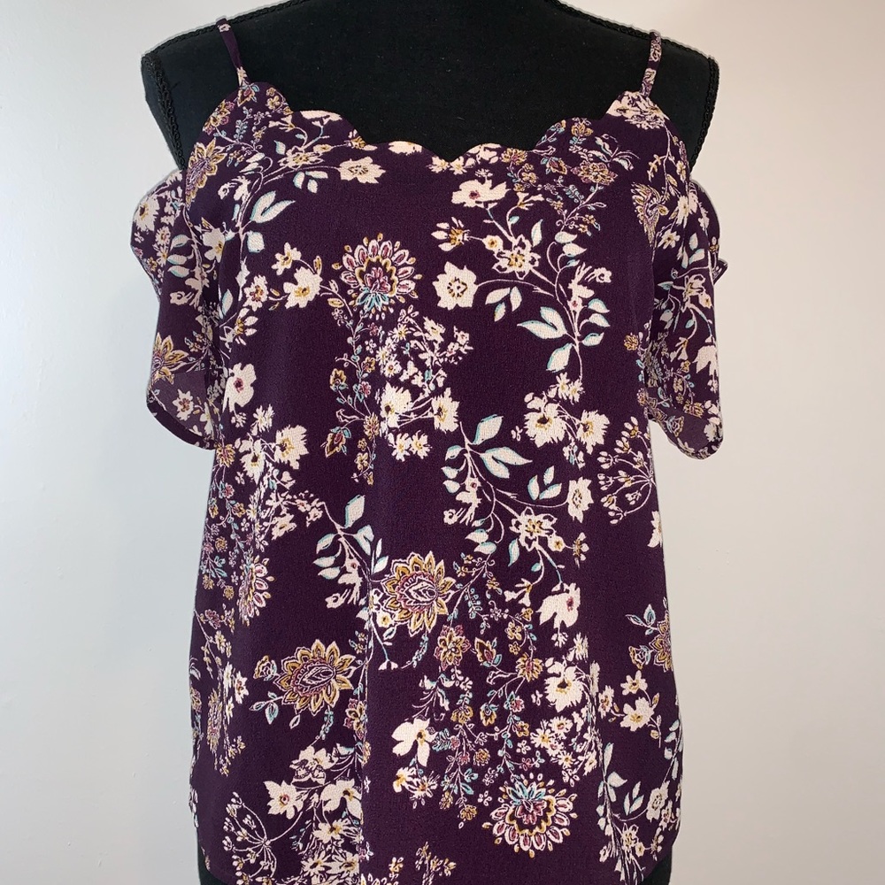 Purple Floral Spring Blouse